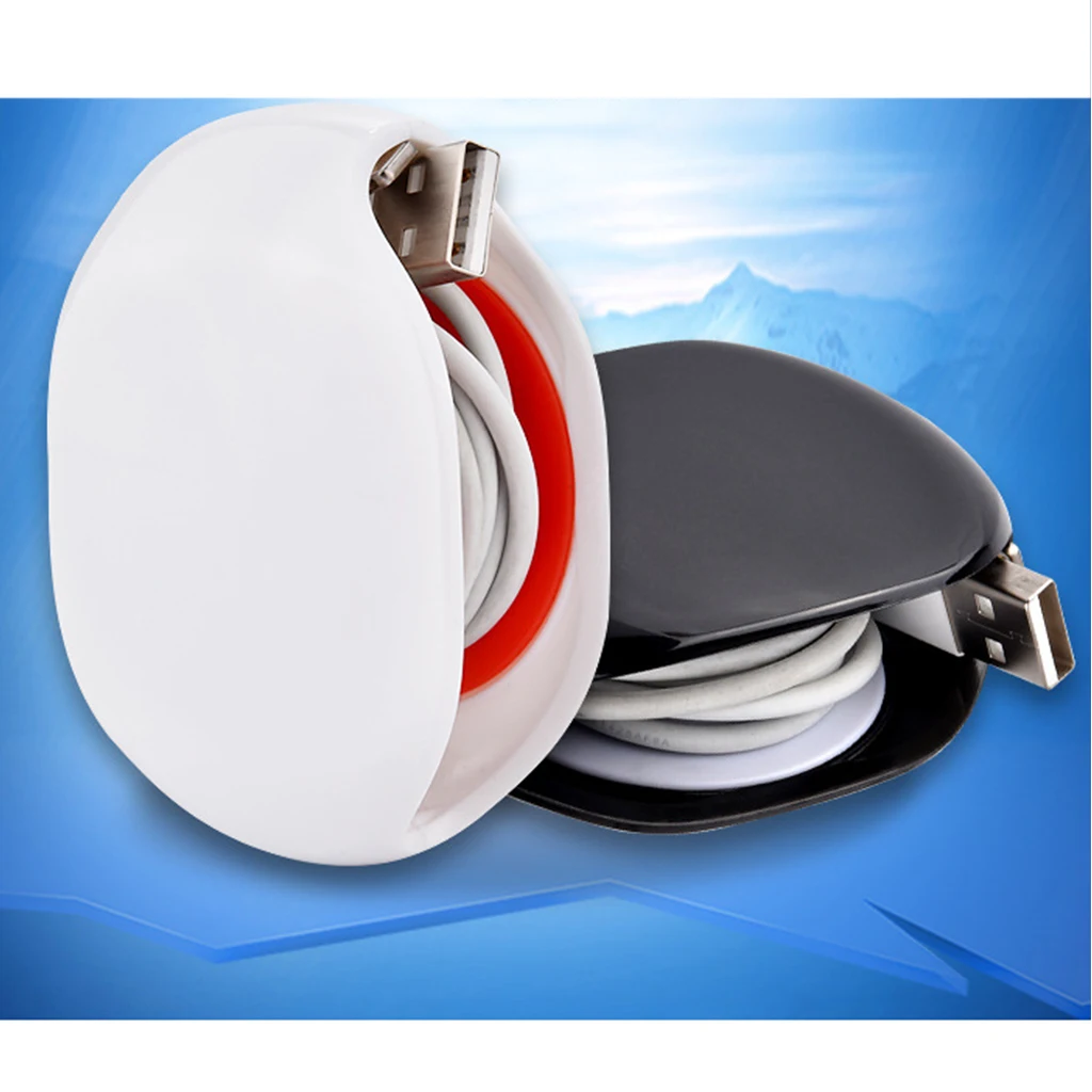  2 Packed USB Cable Manager PE Cord Case Earphone Reel Winder Portable Cable Storage Compatible Wire Organizer 