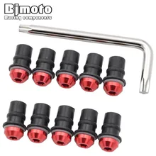 BJMOTO For HONDA cbr 600 rr/f4i/f4 vfr 800 steed 1000rr cb1000r Motorcycle Windshield Bolts Screw Nut Fastener Kit 5mm 10Pcs for honda cbr600 cbr1000x cbr 1000x cb500r cb500x cb 500r 500 m5 motorcycle windshield windscreen bolt screw nut fastener kit