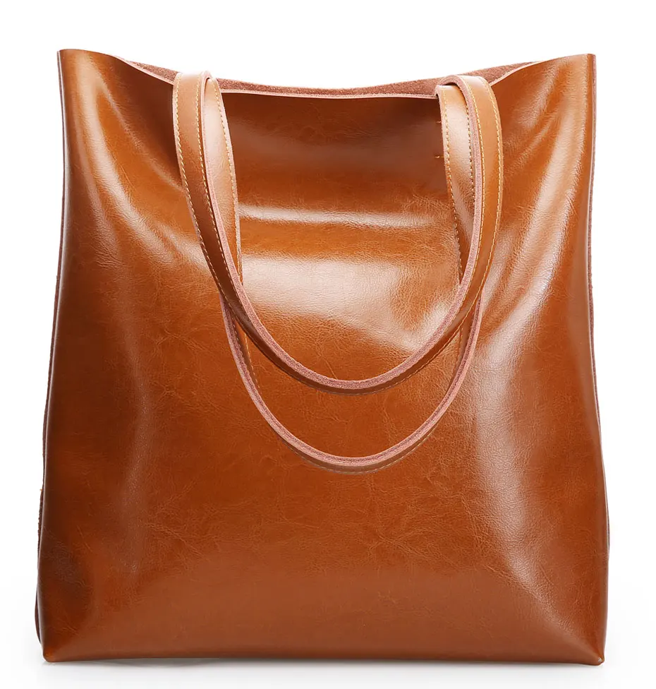 

Real Genuine Leather Handbags Big Women Tote Bags Female Fashion Designer High Quality Office Ladies Shoulder Bags NCBO