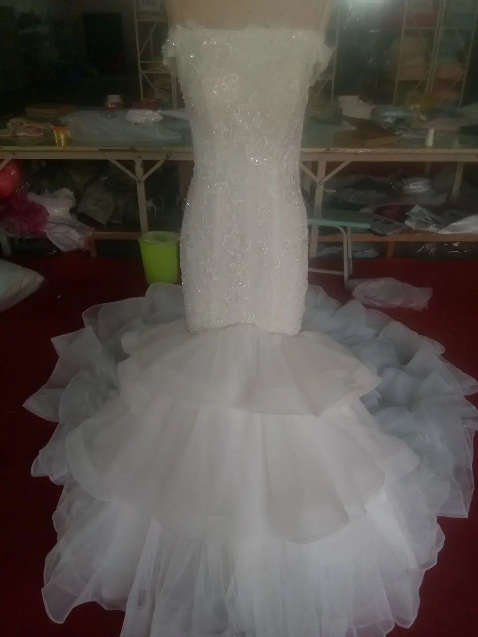 Clearance Sexy short sleeves Boat neck Wedding Gowns with mermaid Lace Bead instock ivory Romantic bride dress | Свадьбы и торжества