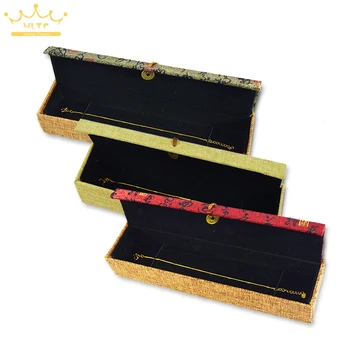

Jewelry Display Pendant Necklace Gift Box 3 Color Linen Jewellery Storage Cases Organizer Bag 24*6*4cm