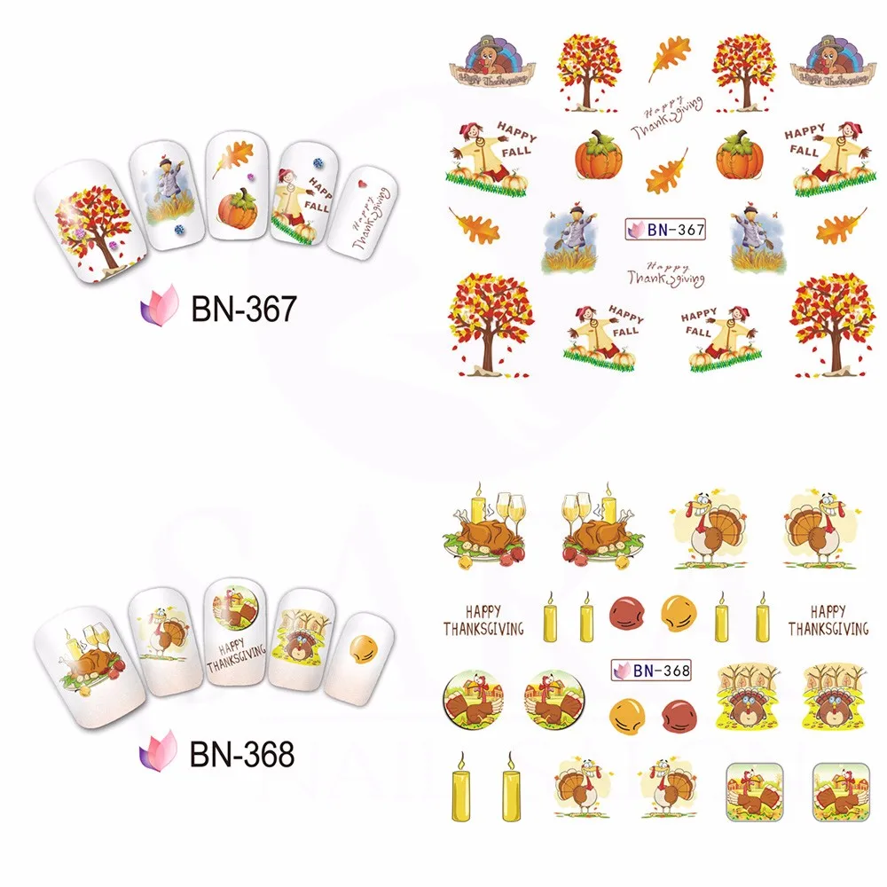 12 видов конструкций в 1 набор переводных наклеек с водой спасибо давая тема кленовый лист дизайн для украшения ногтей полная основа SABN361-372
