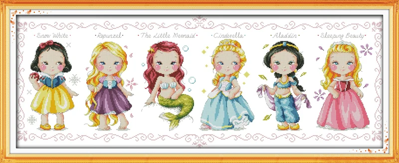 

The princess counted printed on fabric DMC 14CT 11CT Cross Stitch kitsembroidery needlework Sets Home Decor