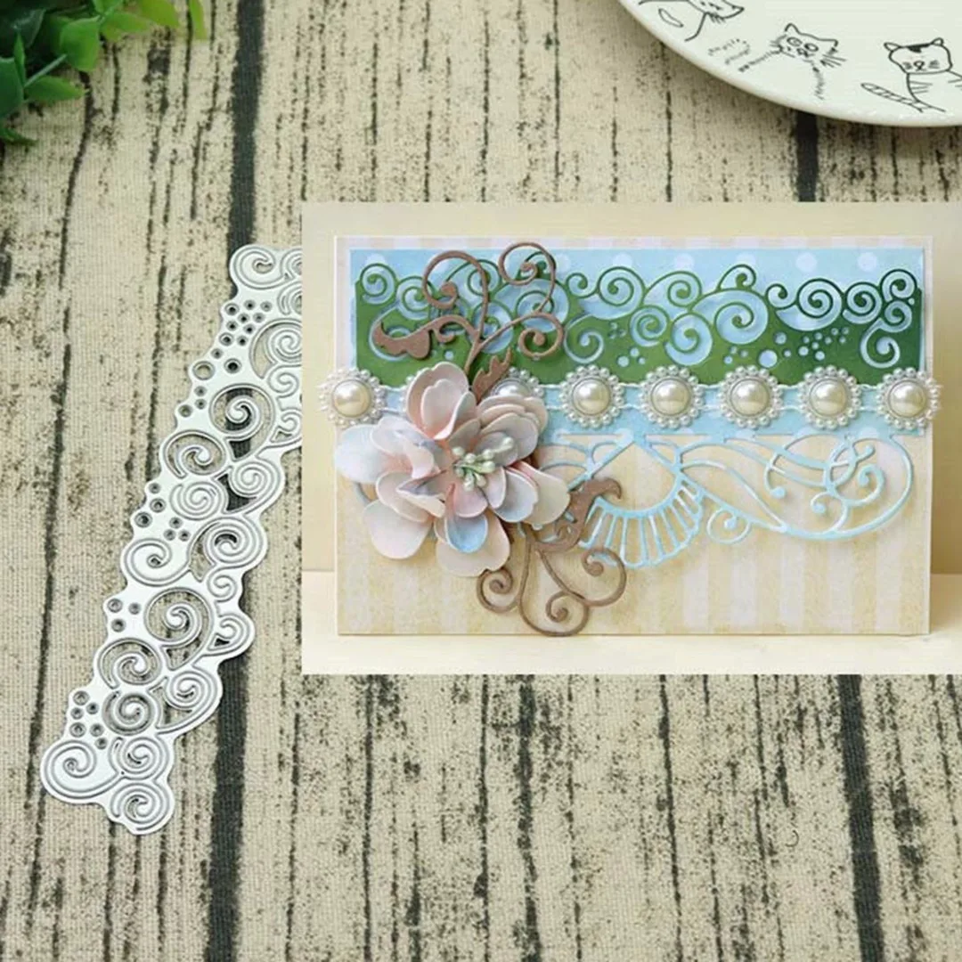 143*30mm New Wave Lace Metal Cutting Dies Stencil For DIY Scrapbooking Embossing Craft