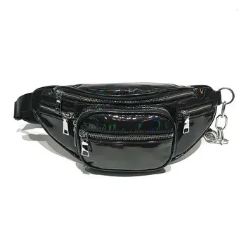 

Fashion Women PU leather Laser Waist Pouch Waterproof Sports Running Belt Bag Bum Pack