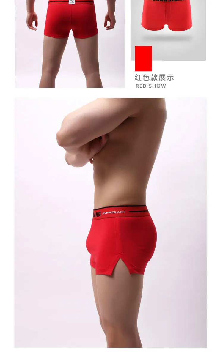 Sexy Men Underwear Boxer Shorts Cotton Arrow Pants Man Breathable Mid-Waist U Convex Pouch Underpants Cueca masculinas S-XL