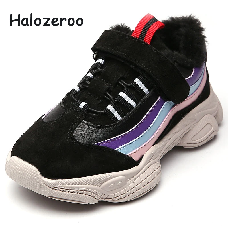 

Halozeroo Kid Genuine Leather Casual Shoes Children Sport Sneakers Baby Girl Fashion Sneakers Boy Warm Shoes Winter Soft Trainer