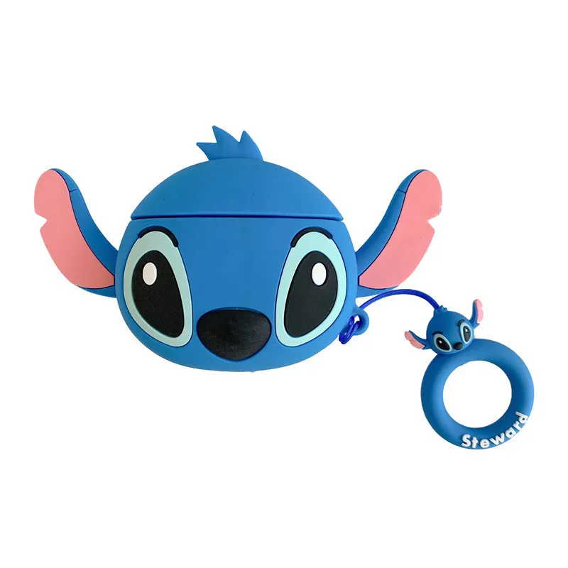 

Bluetooth Earphone Case for Airpods Accessories 3D Silicone Protective Cover Bag Anti-knock Cute Cartoon Stitch Cartoon Cases