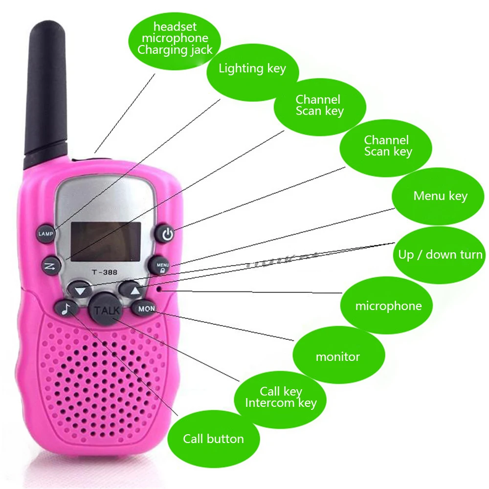 Brinquedos para Crianças Handheld sem Fio Pai-filho ao ar Produtos Eletrônicos Walkie-talkie Multi-color Chamada Livre Comunicação Brinquedo T388 7 Produtos eletrônicos brinquedos para crianças walkie-talkie multi-color