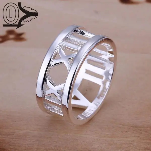 

Free Shipping Wholesale Silver-plated Ring,Silver Fashion Jewelry,Hollow Roman Jewelry Women&Men Gift Finger Rings