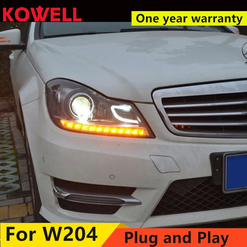 Автостайлинг KOWELL для Benz W204 фары 2011 2013 C180 C200 C260 светодиодные drl H7 hid Биксеноновые