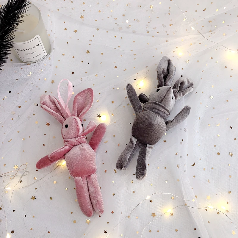 

Plush Rabbit hanging toys lovely flower bunch decorations soft stuffed rabbit doll gift prevalent Pendants