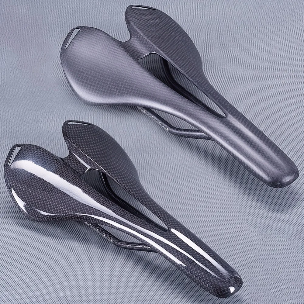 cheap Full 3K Carbon Fiber Road Bicycle Saddle Mountain Bike MTB Carbon Saddle Seat Bicycle Parts Matte Glossy