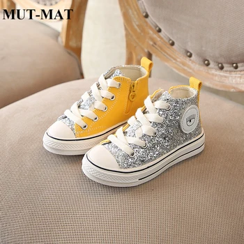 

Children's net red shoes 2019 new children's shoes fashion sequins color matching AB casual shoes