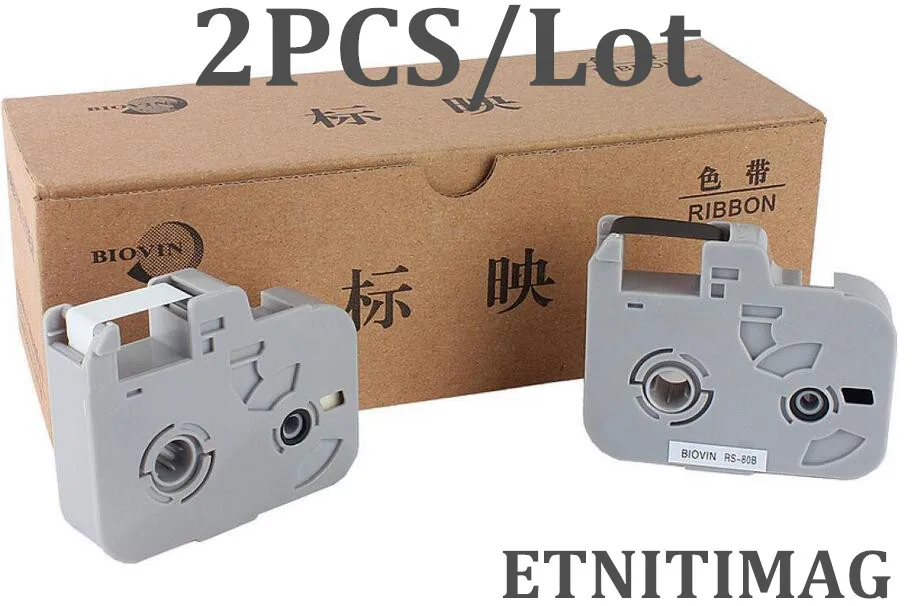 2Pcs Free Shipping BIOVIN Ink Ribbon RS 80B Black Or White Original ink ...