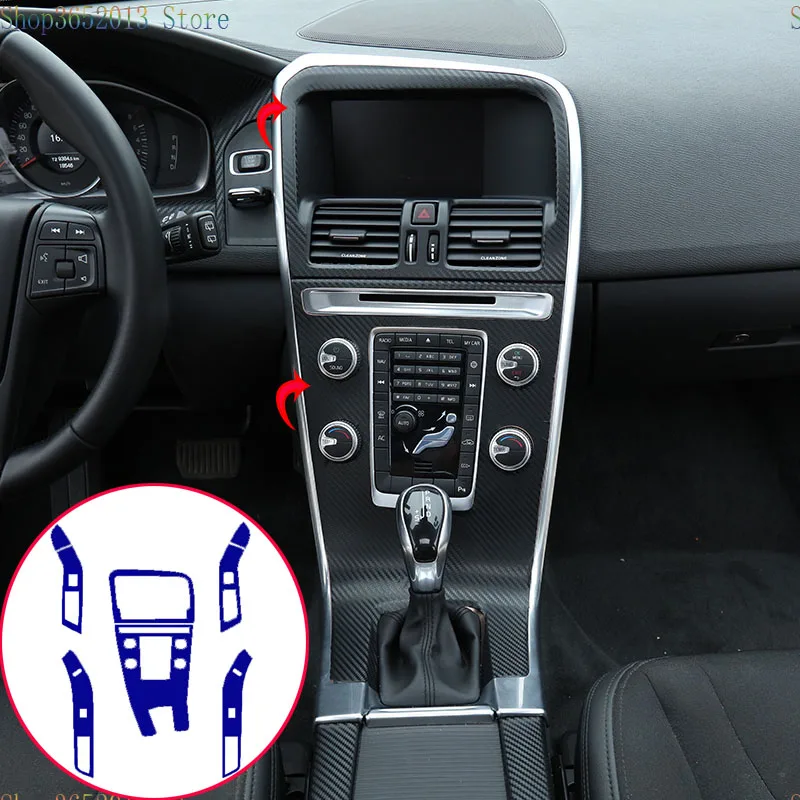 Стайлинга автомобилей 3D углеродное волокно стикер для Volvo XC60- центральной консоли навигации и Стекло Лифт панели интерьера наклейки отделкой