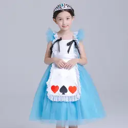 Голубое платье для девочек Рождественский костюм платье для девочек Детская праздничная одежда принцессы кружева одежда с бантами 2018