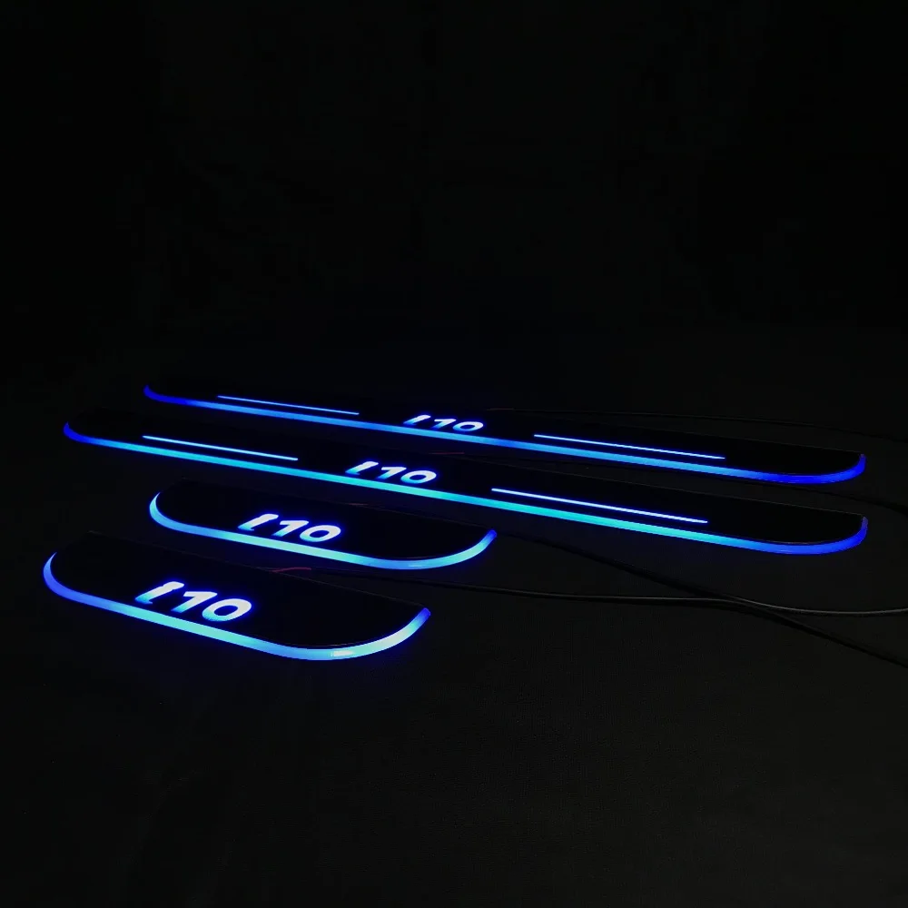 RQXR led движущиеся двери потертости для hyundai grand i10 динамический порог пластина плоская подкладка накладка потока света, 4 шт