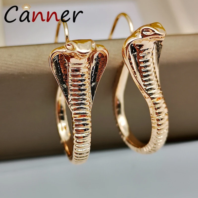Женские винтажные серьги кобры CANNER капельки с золотым/серебристым покрытием
