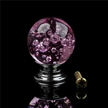 20mm Knobs Handle Crystal Ball Glass Knob Cabinet Bubble Alloy Cupboard Pulls Drawer Handles Kitchen Furniture Handle Hardware