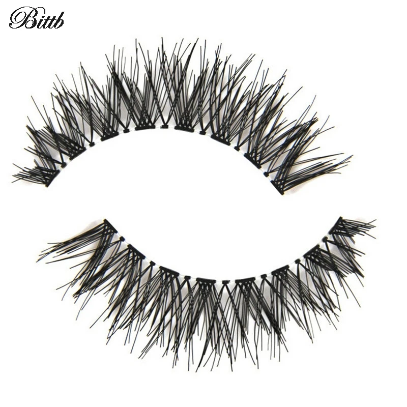 

Bittb 5Pairs Long Black Natural False Eyelashes Handmade Thick Eye Lashes Crisscross Eyelashes Extension Eye Lash Make Up Tools
