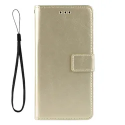 Luxury Flip PU Leather Wallet Lanyard Stand Shockproof Case - Premium Phone Bag Accessory for Note 56 (Gold)