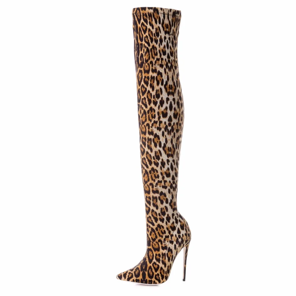 leopard print long boots