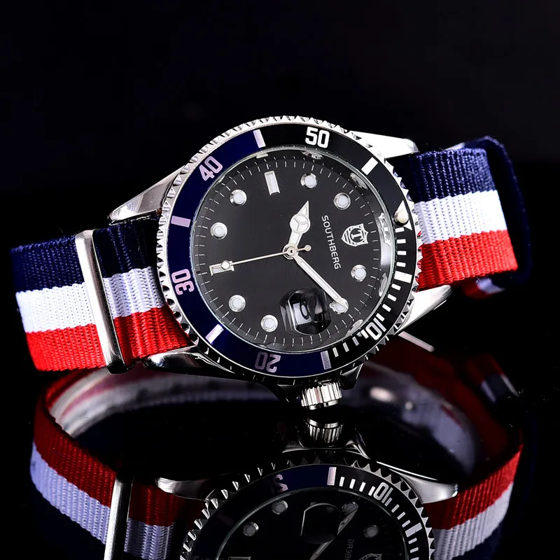 SOUTHBERG Luxury Mens Watches Top Brand Luxury Casual Watch Men Watch For Men Sport Military Wristwatches relogio masculino - Цвет: Другое