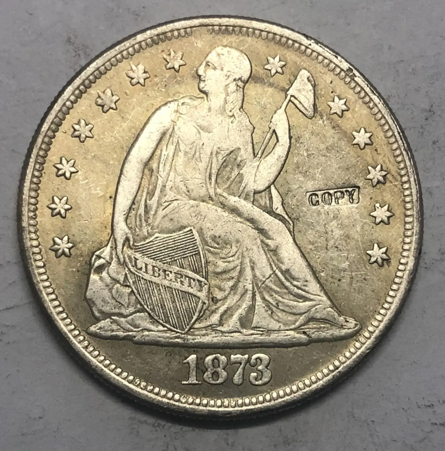 1873-s сша сидя свобода серебряный доллар (без обратного девиза) копия настоящего