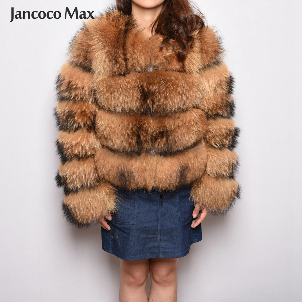 

2019 New Design Real Raccoon Fur Coat Top Quality Women Winter Thick Warm Jacket Natural S7374