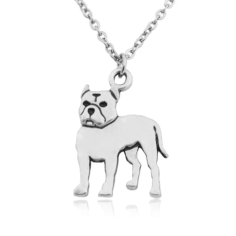 

Vintage Color Stainless Steel Long Chains American Pit Bull Terrier Necklace Boho Bulldog Necklaces For Women Men Jewelry Gifts