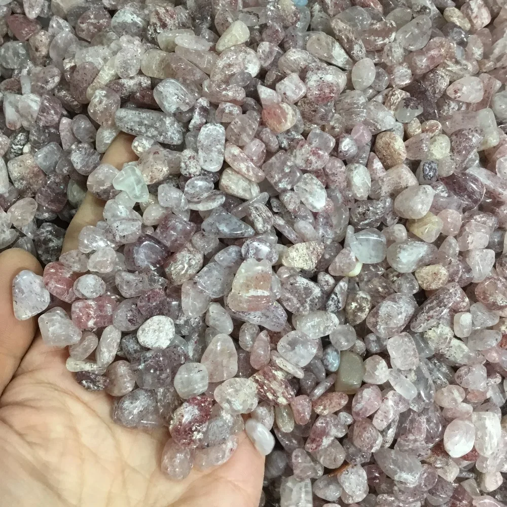 Натуральный Полированный клубничный кварц сверкающие драгоценные камни