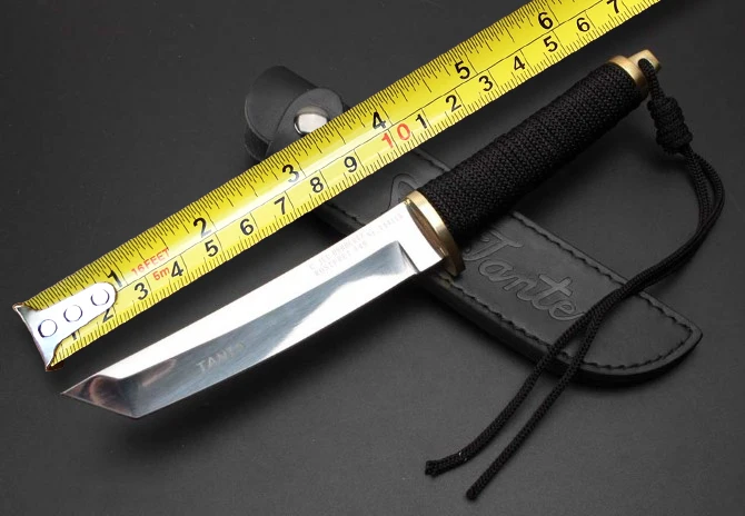 

Tanto Samurai Tactical Fixed Knives,8Cr18Mov Blade Rope Handle Hunting Knife,Camping Survival Knife.