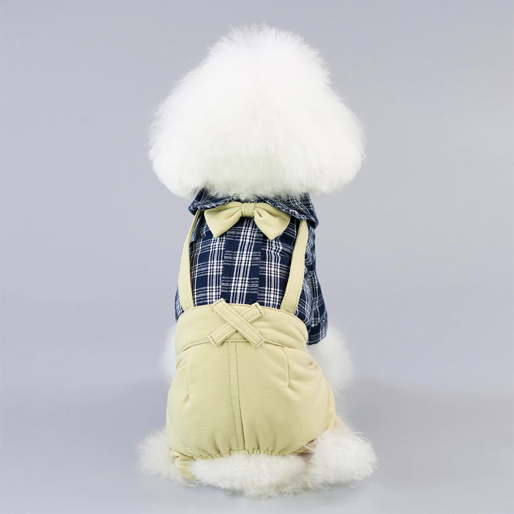 Plaid Dog Clothes Summer Pet Clothing for Dog Cat Pet Bib Pants Chihuahua Clothes S-XXL for Small Dogs Spring Autumn (12)