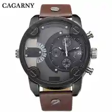 Новые мужские часы Лидирующий бренд cagarny роскошные кожаные часы с большим циферблатом модные спортивные часы для мужчин дешевые часы Daddyn 0150