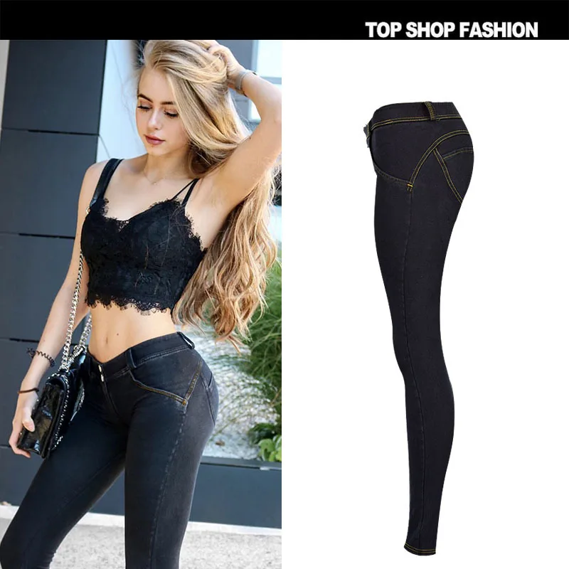 

2018 Summer Women Black Jeans Students High Waist Stretch Skinny Female Tassel Pencil Pants Denim Ladies Trousers