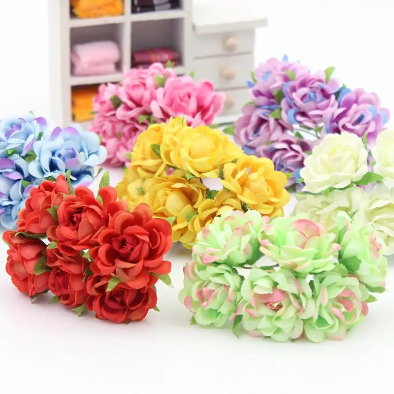 

2/bundle Beautiful Artificial Silk Artificial Rose Flowers Bouquet Scrapbooking Wedding Decoration Silk Fake Flower