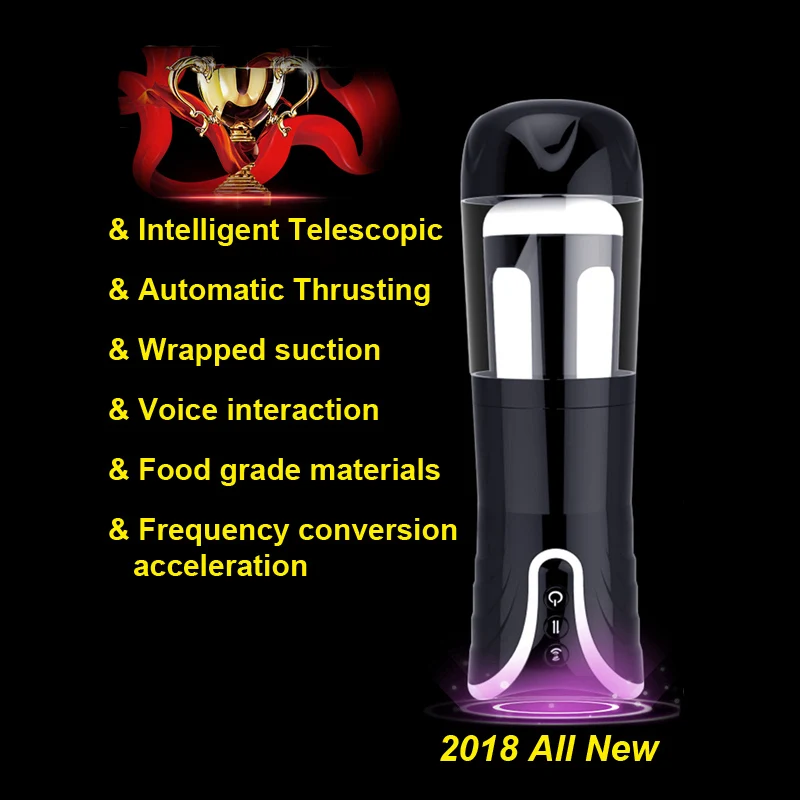 High Speed Retractable Male Masturbator Strong Piston Training Sex Machine High-fidelity Voice Interaction Sex Toys for Women