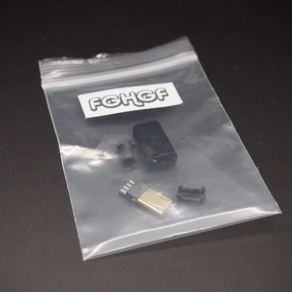 10 комплектов сделай сам 4 в 1 Позолоченный micro USB 5p штекер 9 мм длинный тип|plug anal|plug