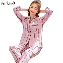 Fdfklak новая брендовая Хлопковая пижама женская пижама с длинными рукавами демисезонная Пижама Женское ночное белье, пижама XXL