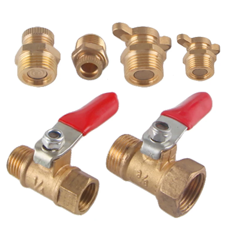 

2Pcs Air Compressor PT 1/4" 3/8" Pure copper Water Drain Valve Gas Tank Small Pump Drain valve Air Compressor Water Drain screw