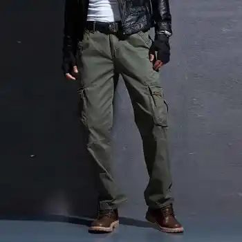 

#7545 Tactical Pants Loose Multi-pockets Cargo Pants Military style Cotton Mens joggers Four seasons Casual Pantalon hombre