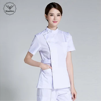 

Summer women hospital medical scrub clothes set sale design slim fit dental scrubs beauty salon nurse uniform spa Multi-pocket