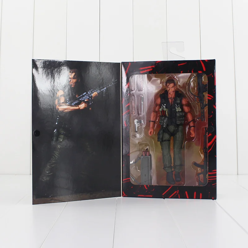 

18cm NECA Arnold Schwarzenegger Action Figure The Terminator T-800 Commando With Rifle Knife Weapon Model Doll Collectible Toy