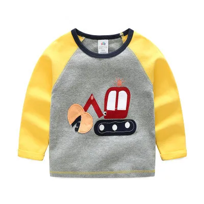 Vidmid детские для мальчиков, длинные рукава, одежда для детей футболки с рисунками для детей(Автомобили футболки хлопковая одежда для мальчиков, футболки топы для От 1 до 8 лет - Цвет: as photo