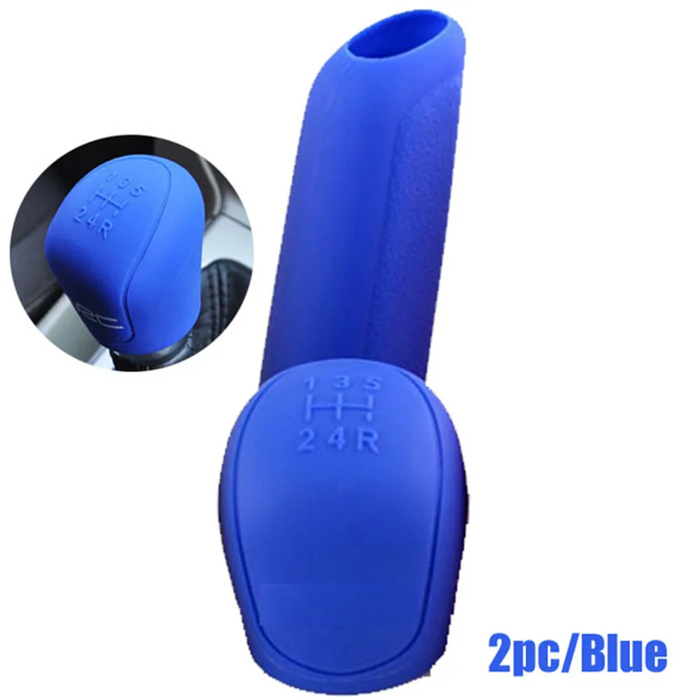 Car Silicone Gel Gear Knob Cover Head Shift Glove Gear Shift Collars Handbrake Sleeve Car Hand Brake Covers Skin