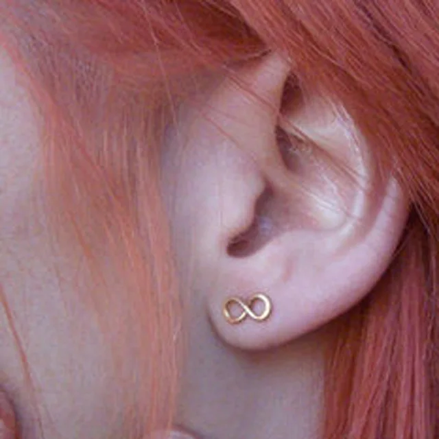 Tiny Infinity Earrings Studs Cute Simple August Infinite Stud Tiny Infinity Earrings Studs Cute Simple August Infinite Stud Lucky Number Figure 8 Eight