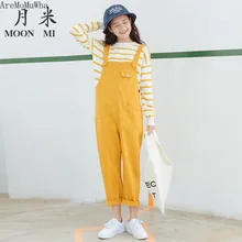 AreMoMuWha/милые женские нагрудники, новинка года, весна-осень, Корейская версия, тонкие джинсы с 9 точками, дикие подтяжки, модная новинка