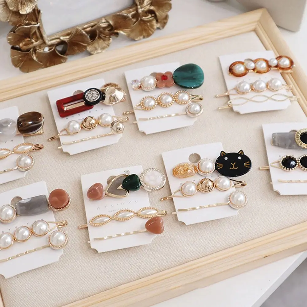 3pcs/set Fashion Korea Style Metal Gold Pearl Hair Clips Women Hairpin Girls Hairpins Barrette Hairgrip Hair Accessorie 3pcs/set Fashion Korea Style Metal Gold Pearl Hair Clips Women Hairpin Girls Hairpins Barrette Hairgrip Hair Accessorie