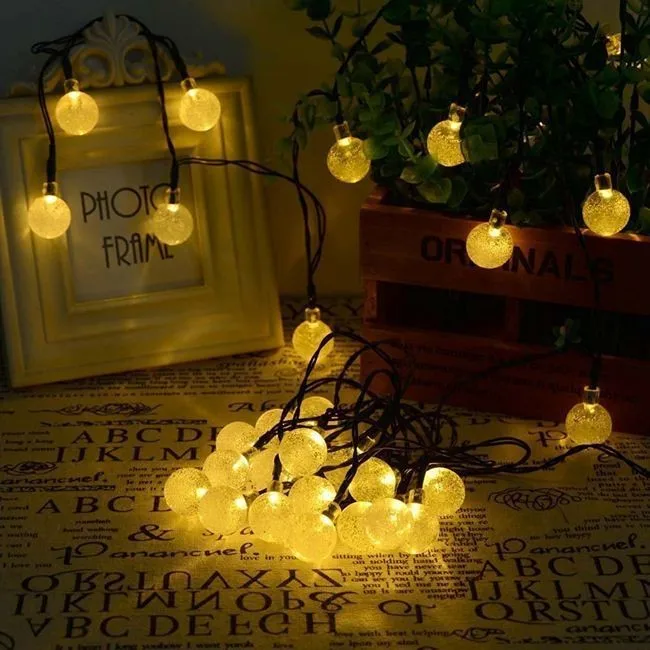 Sunniemart 4 8 м Открытый Солнечный 20LED Фея свет шнура для Свадебная вечеринка Сад